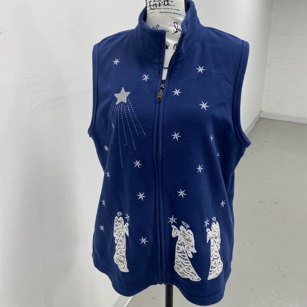 Rebecca Malone Holiday Sweater Vest Full front zipper